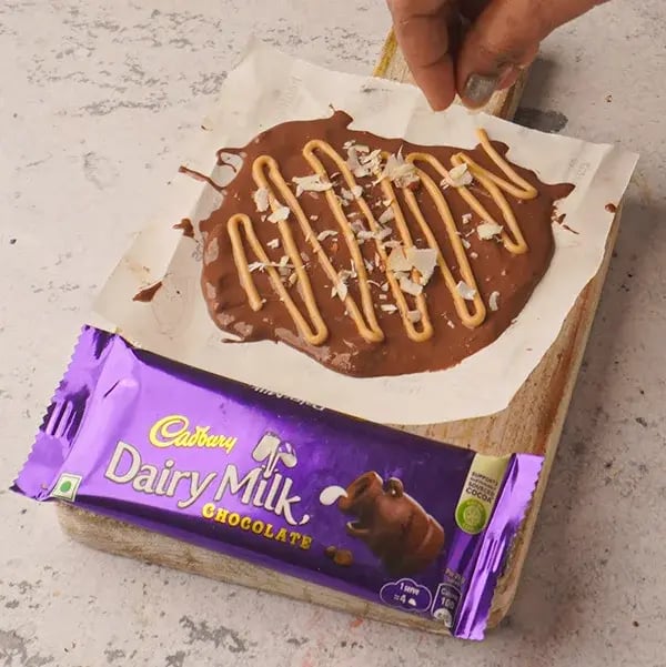 Chocolate Peanut Butter Bark - Sprinkle some chopped almonds