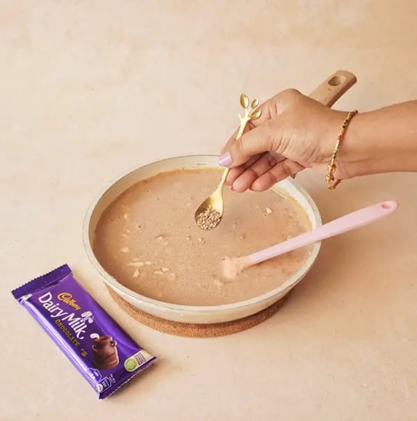 Chocolate Phirni with Cadbury Dairy Milk-Add a pinch of cardamom powder