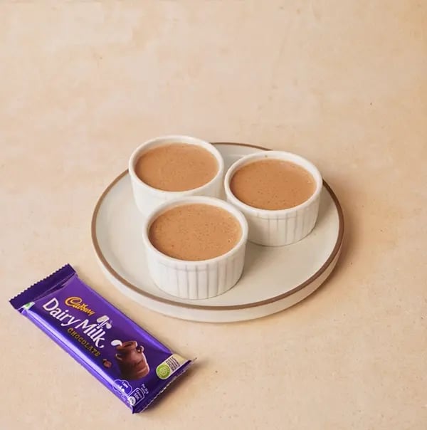 Chocolate Phirni with Cadbury Dairy Milk-Pour the phirni into serving bowls