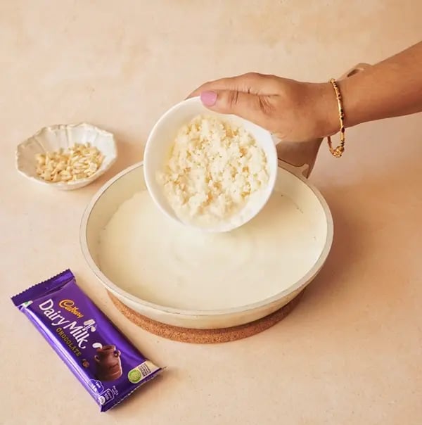 Chocolate Phirni with Cadbury Dairy Milk-Reduce the heat to low