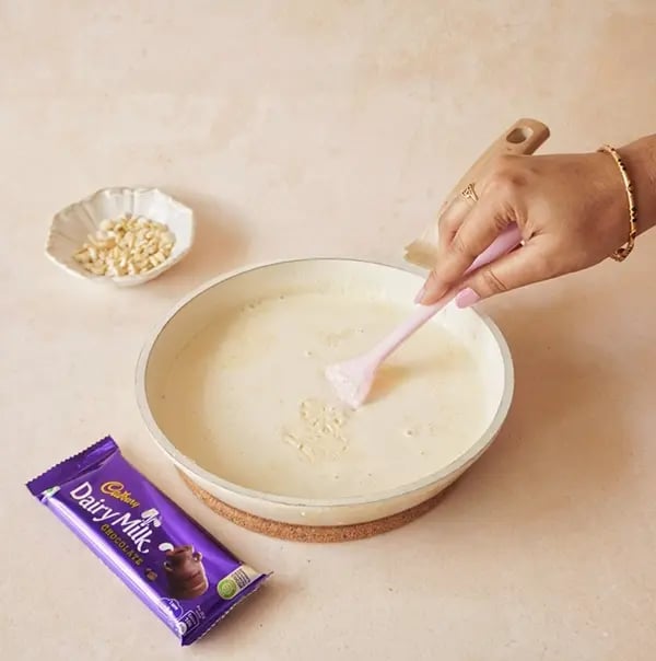 Chocolate Phirni with Cadbury Dairy Milk-Continue stirring on low heat