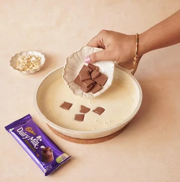 Chocolate Phirni with Cadbury Dairy Milk-Add the chopped chocolate