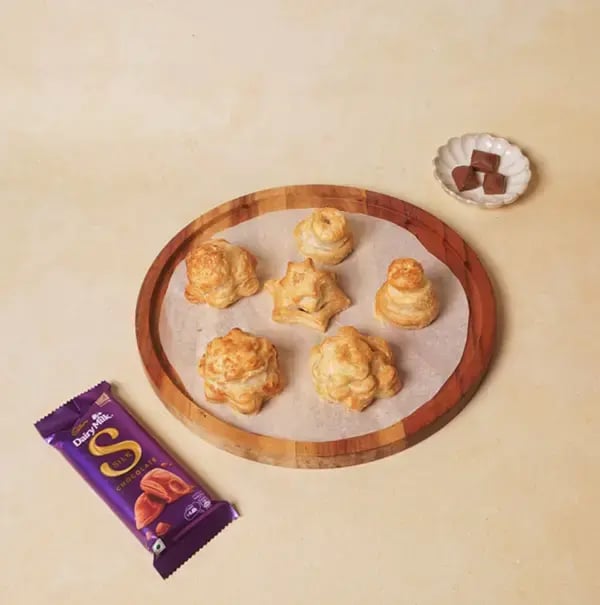 Chocolate Puff Pastry Rakhi With Cadbury Dairy Milk Silk For Raksha Bandhan - Preheat the air fryer to 180°C