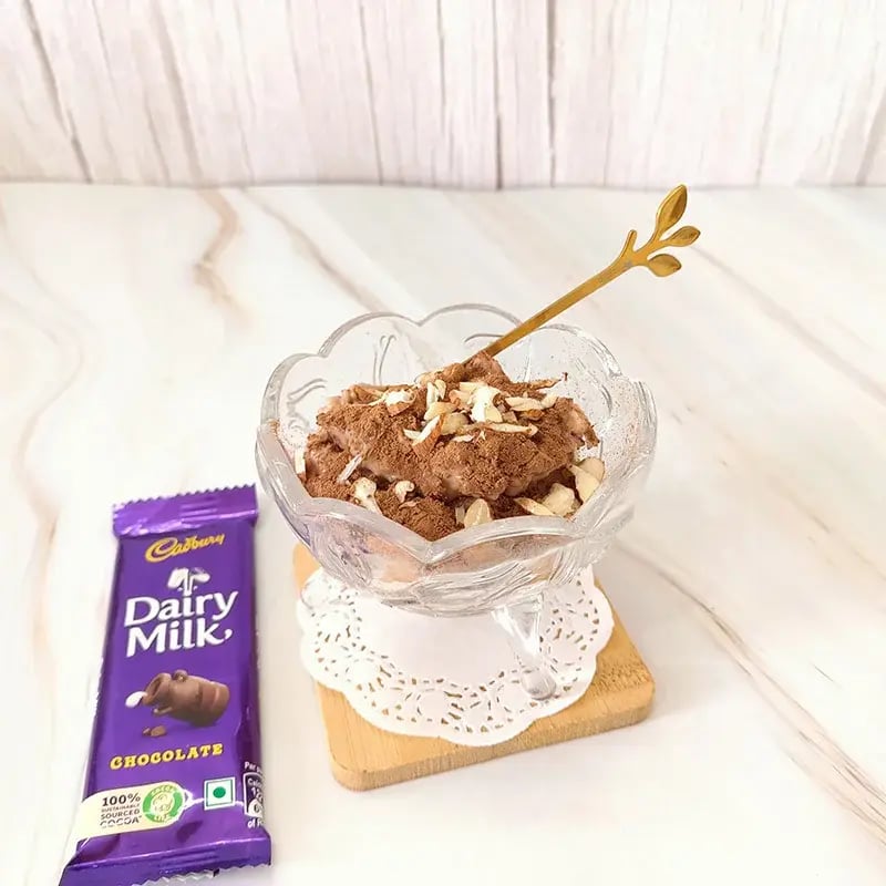 Chocolate Rice Pudding Mousse with Almond Cunch Recipe