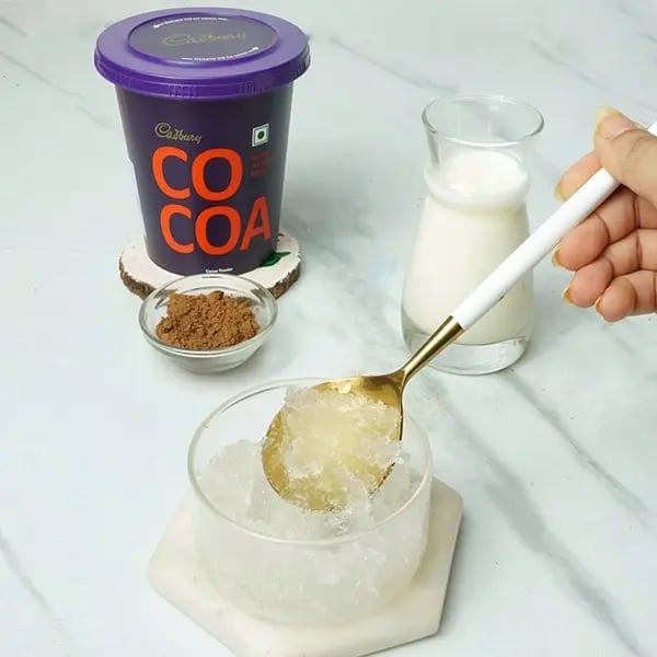 Chocolate Shake With Gond Katira - Gond katira will have swelled into a jelly form