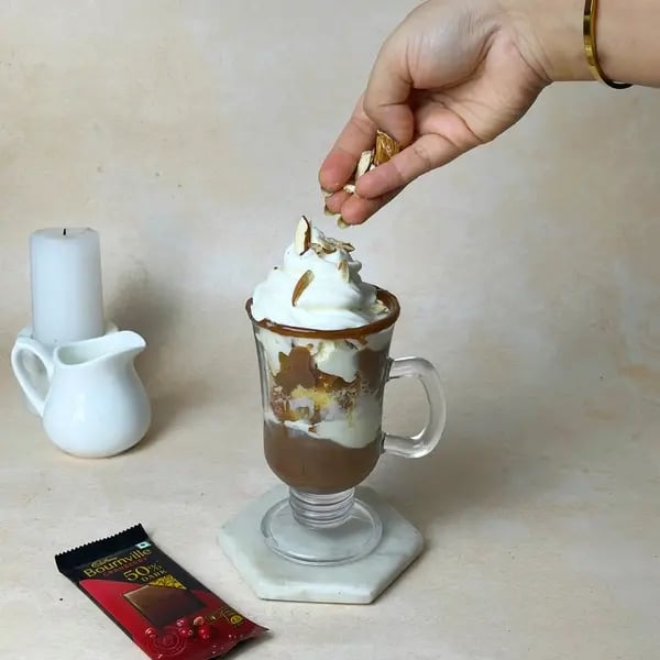Classic Bournville Hot Fudge Sundae - Whipped Cream Almonds