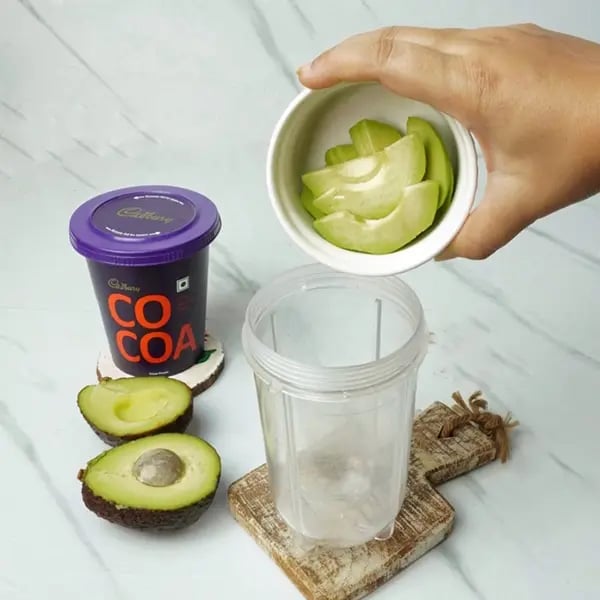 Cocoa Avocado Shake - Chopped avocado