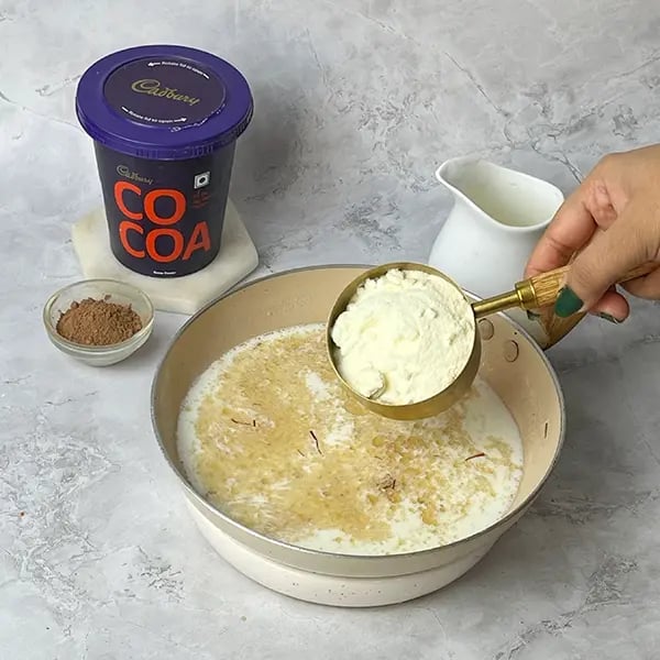 Cocoa Brownie Barfi-Add milk powder