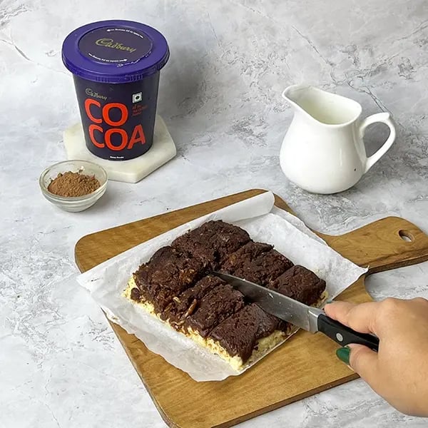 Cocoa Brownie Barfi-Refrigerate for 2 hours