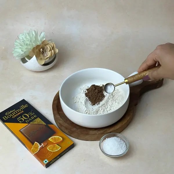 Cocoa Cake With Bournville Ganache - Whisking Dry Ingredients
