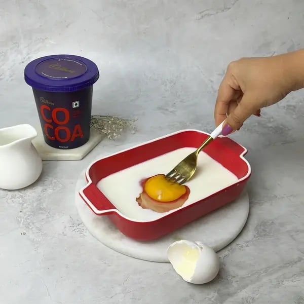 Cocoa French Toast - Whisking Egg And Milk