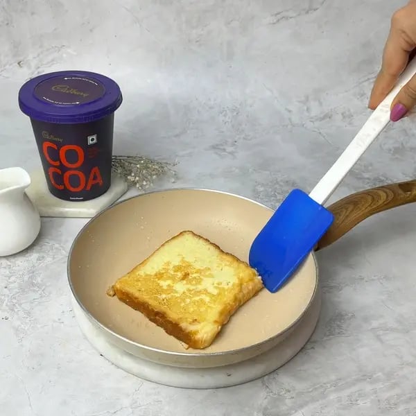 Cocoa French Toast - Frying French Toast