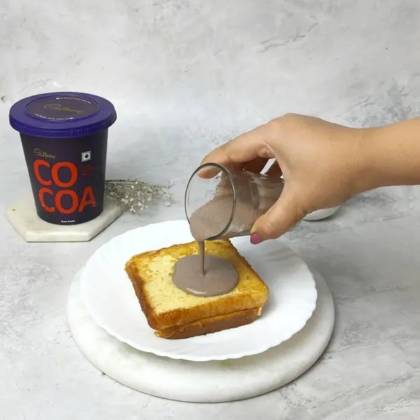 Cocoa French Toast - Pouring Chocolate Cream