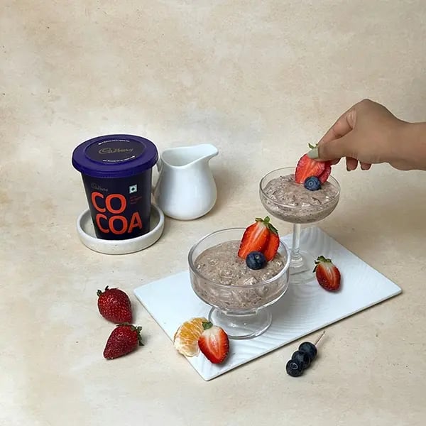 Cocoa Fruit Cream Salad-After 30 minutes