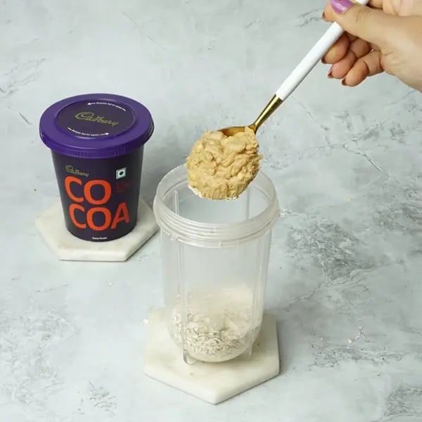 Cocoa Granola Bar Vegan Style-Add peanut butter next for sweetness