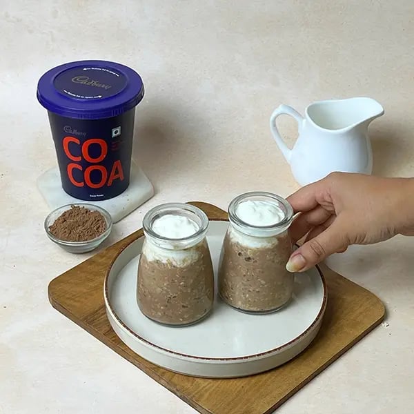 Cocoa Granola Overnight Oats- Transfer the oats to a jar or bowl