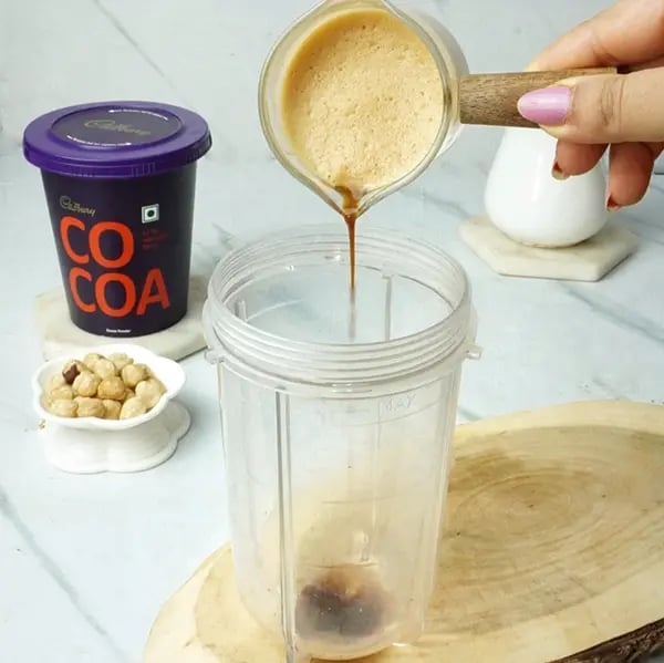Cocoa Hazelnut Chilled Drink - Take a blending jar and pour in the cold brew coffee