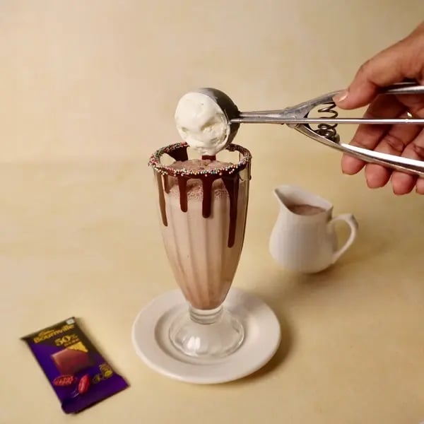Cocoa Icecream Milkshake With Melted Bournville Chocolate - Extra Ice Cream Scoop