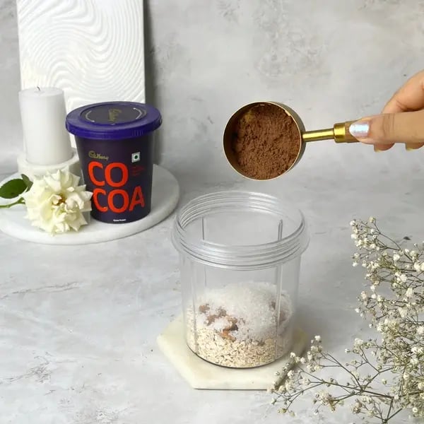 Cocoa Instant Chocolate Essence Cake - Adding Cocoa Powder