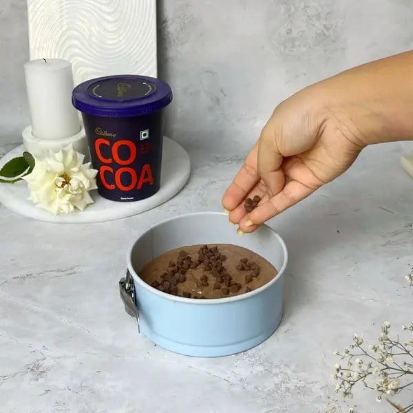 Cocoa Instant Chocolate Essence Cake - Batter In Cake Mould