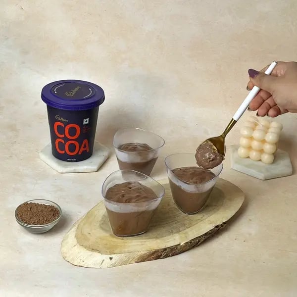 Cocoa Italian Hot Chocolate Mousse - Mixture In Bowls