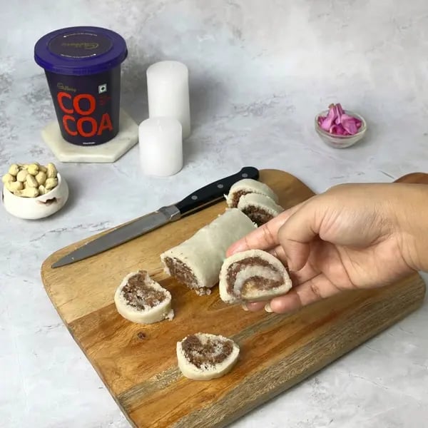Cocoa Kaju Coconut Roll Sweet - Slic