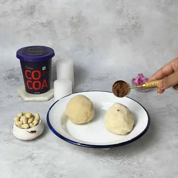 Cocoa Kaju Coconut Roll Sweet - Place The Dough In