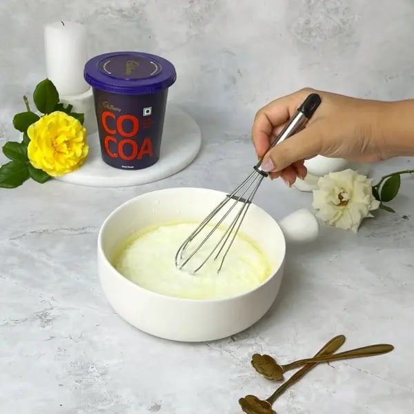Cocoa Malt Cake - Whisking Batter