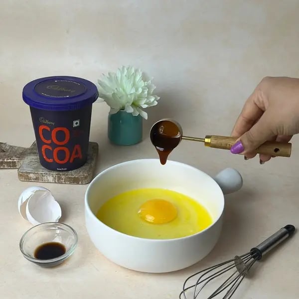 Cocoa Maple Blondie - Mixing Wet Ingredients