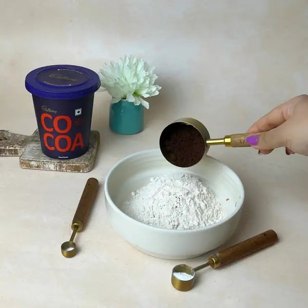 Cocoa Maple Blondie - Whisking Dry Ingredients