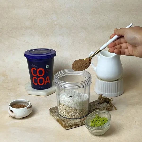 Cocoa Matcha Bliss Balls-Add Cadbury cocoa powder