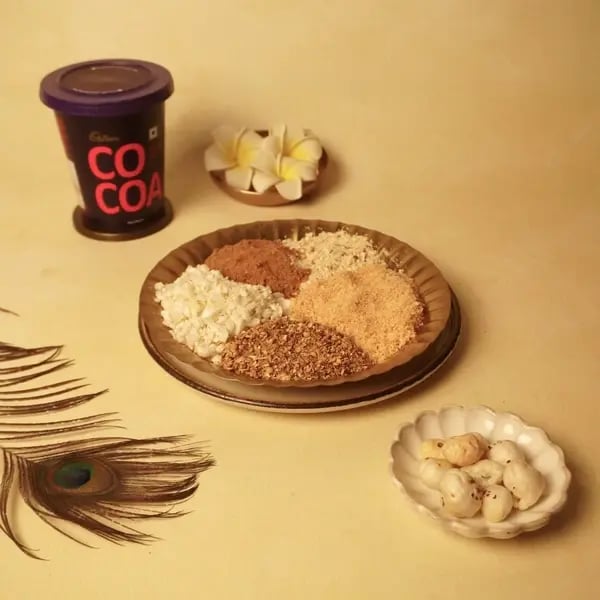 Cocoa Mixed Dhania Panjiri Recipe - Grinding Roasted Ingredients