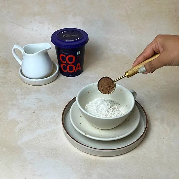 Cocoa Mugcake With Marshmallow -Take a microwave safe coffee