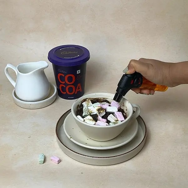 Cocoa Mugcake With Marshmallow -Use a kitchen torch
