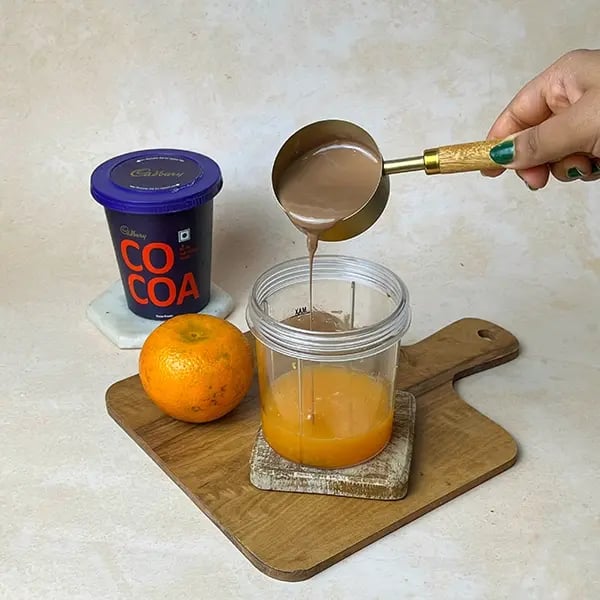 Cocoa Orange Mousse-Microwave dark chocolate for 1 minute