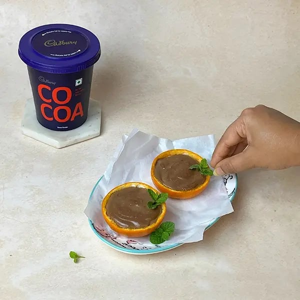 Cocoa Orange Mousse-Once set decorate the mousse