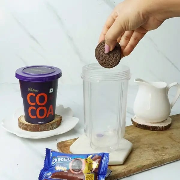 Cocoa Oreo Peanut Butter Shake - Add Oreo biscuits
