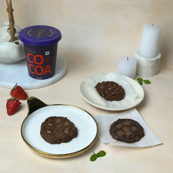 Cocoa Peanut Butter Protein Cookie - Microwaving Cookie Dough