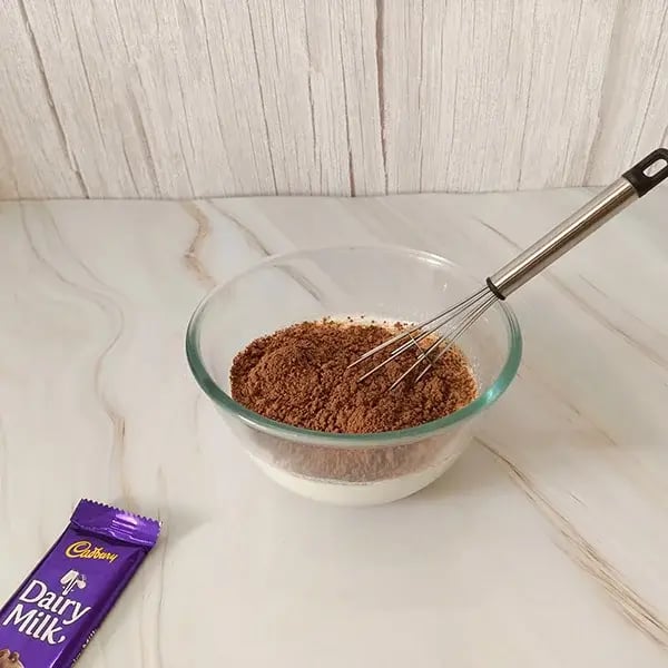 Cocoa Phirni with Crunchy Pistachios - Take 1/2 cup milk