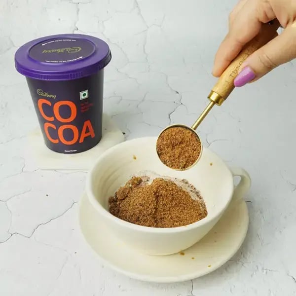 Cocoa Ragi Mug Cake - Add the jaggery powder