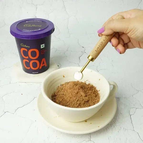 Cocoa Ragi Mug Cake - Sprinkle in the baking soda