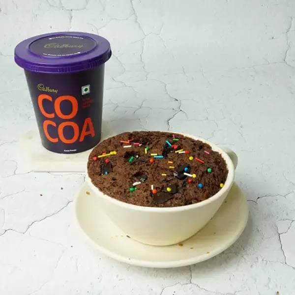 Cocoa Ragi Mug Cake - Cook on regular heating