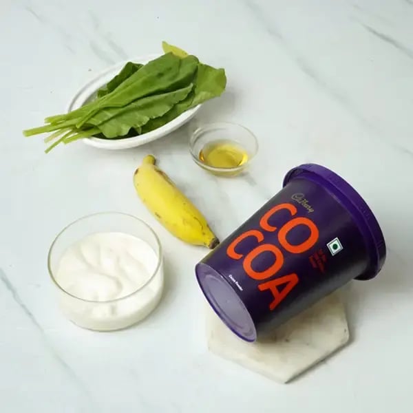 Cocoa Spinach Drink -  Arrange all the ingredients