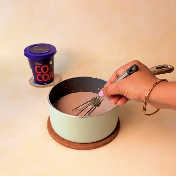 Cocoa Whipped Coffee Cloud Pudding - Whisking Cornflour Smooth
