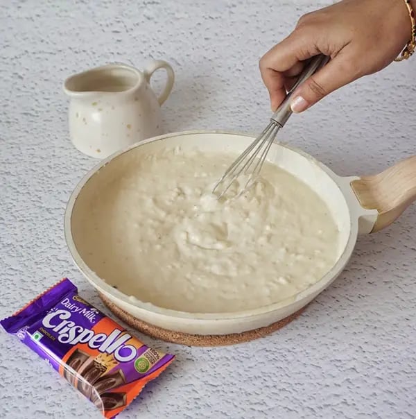 Coconut Cream Pie with Cadbury Dairy Milk Crispello - Remove from heat