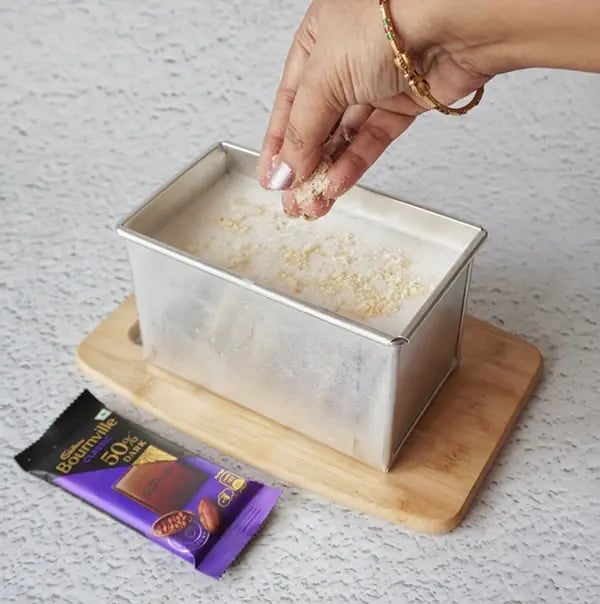 Coconut Ice Cream with Bournville Crunch - Pour the mixture