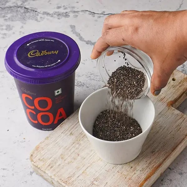 Coffee Chocolate Chia Pudding - Add chia seeds