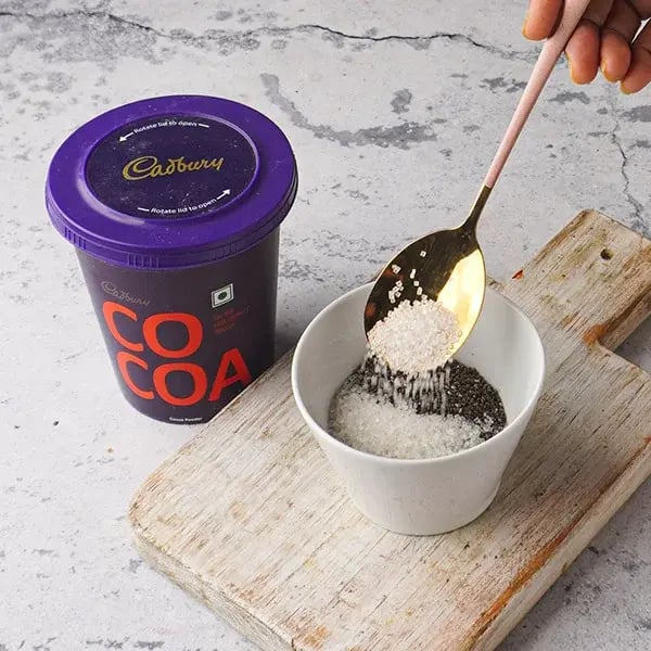 Coffee Chocolate Chia Pudding - Add sugar