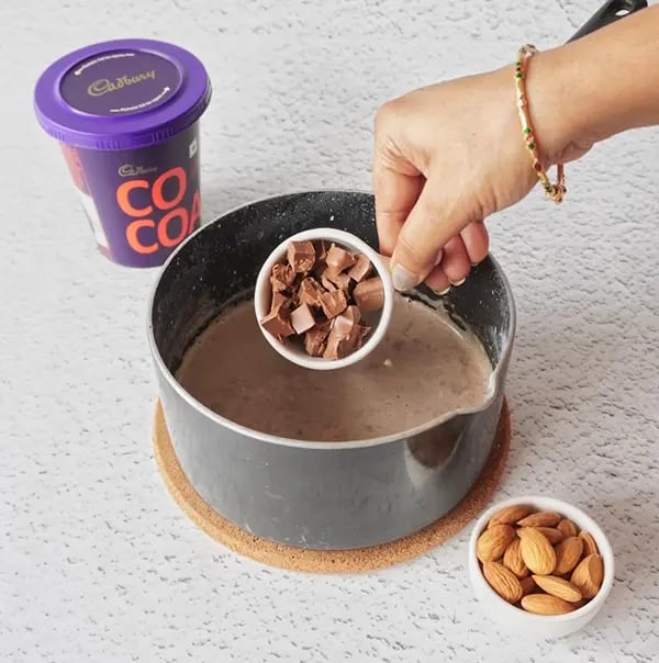 Cold Cocoa with Nuts & Dates - ½ cup (or more) of chopped chocolate