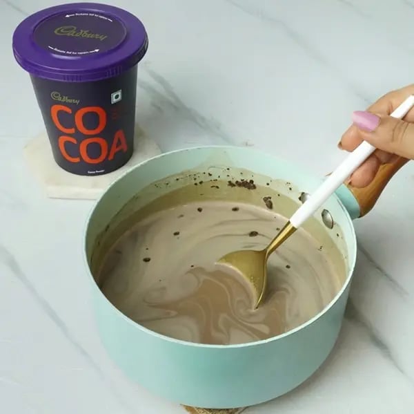 Creamy Cocoa Custard Milkshake - Let it cool